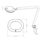 Preview: Lumeno #861XGR - Workbench Magnifier Lamp Ø110x150mm - 60 LEDs+