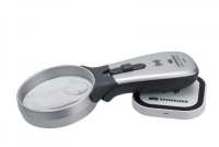 SCHWEIZER Tech-Line Illuminated handheld magnifier, with LEDs, induction, incl. charging pad