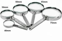 Classic Chrome Magnifier Biconvex Glass Lens 'Series'