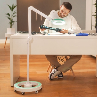 Lumeno #7213/15/18 - Workbench Magnifier Lamp Ø127mm - 96 LEDs+