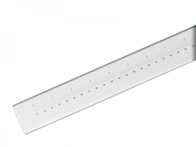 Uniscale Chrome Glass Measuring Ruler in Lengths from 100mm - 2000mm