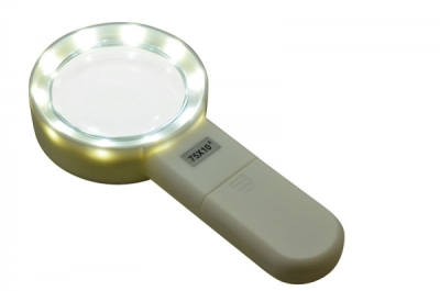LED Magnifier + Sturdy Box [10 LED - 2.5x 65mm]
