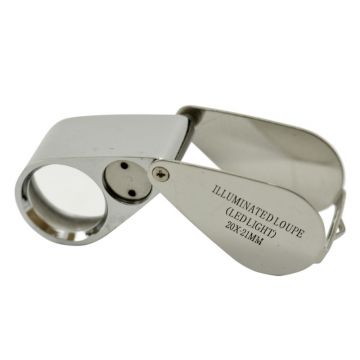 Foldable Hand Loupe - 10x 21mm + LED