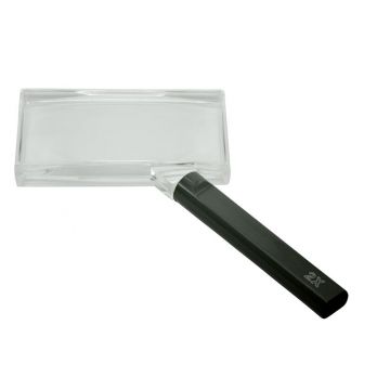 Hand Magnifier #Rectangular [2x 100x50mm] - Transparent frame
