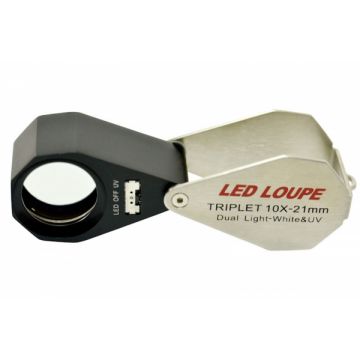 Precision Folding Magnifier - 10x 20.5mm - Triplet UV / LED	